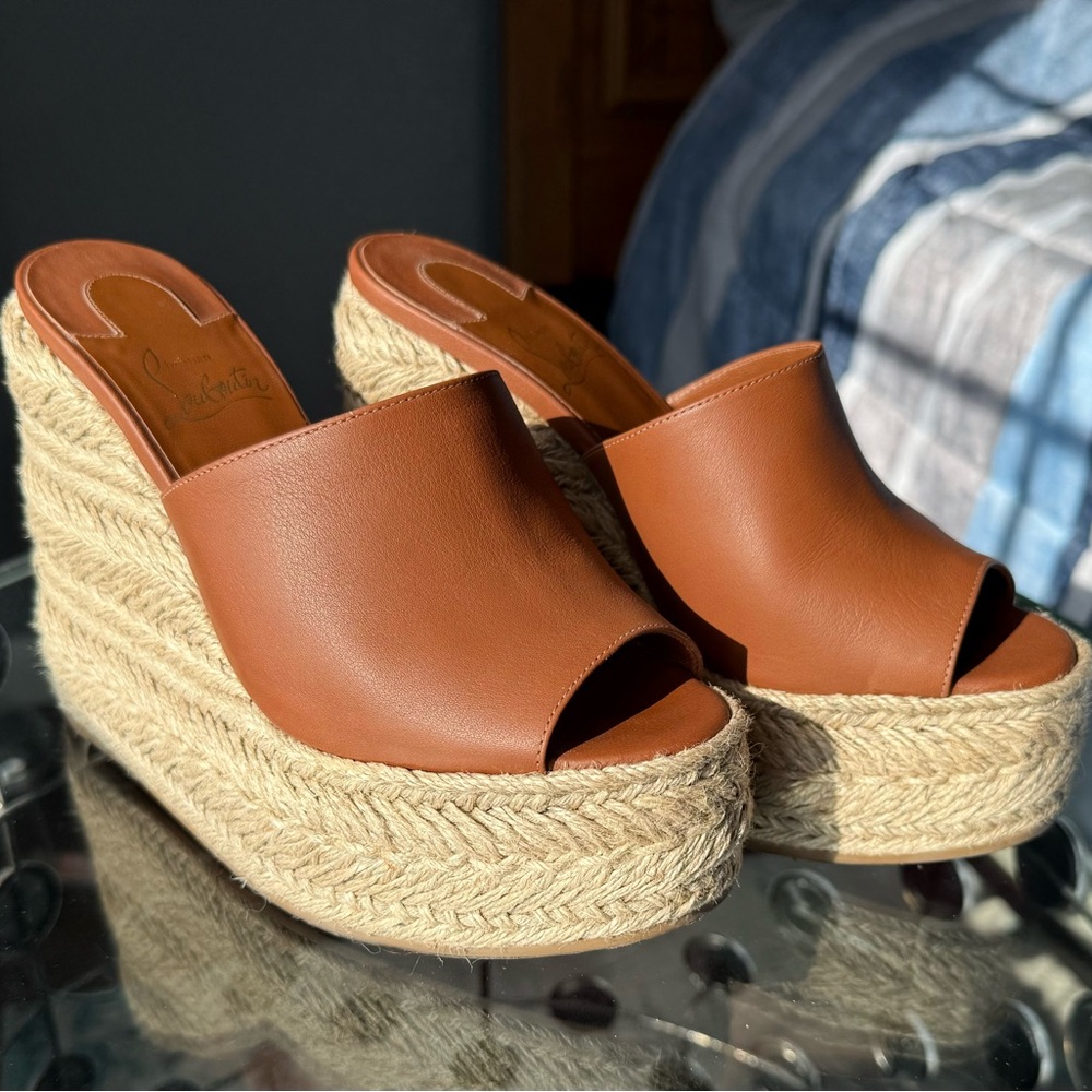 Christian Louboutin Brown Wedge Sandal